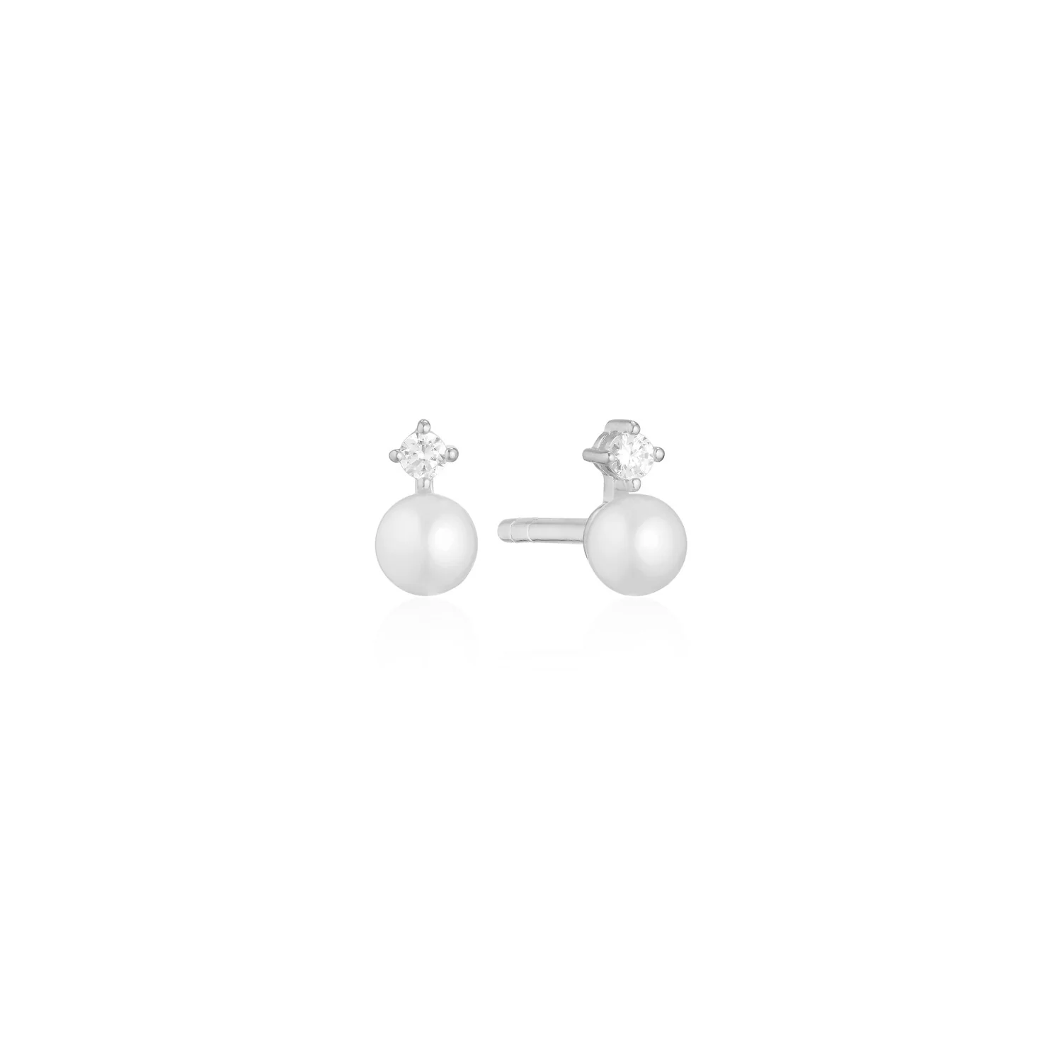 Elegante Perlen- und Zirkonia-Ohrstecker