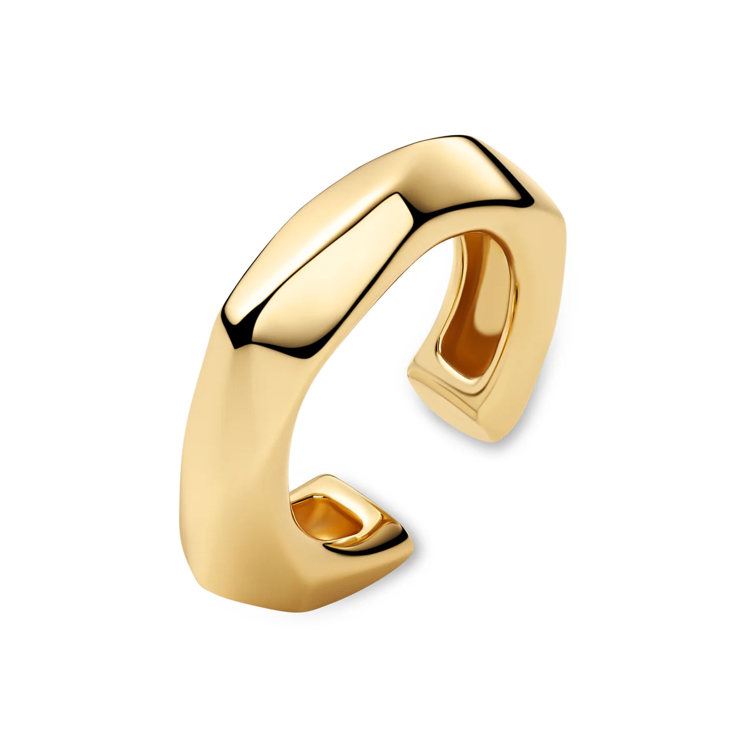 Skulpturaler Geometrischer Gold-Ear-Cuff
