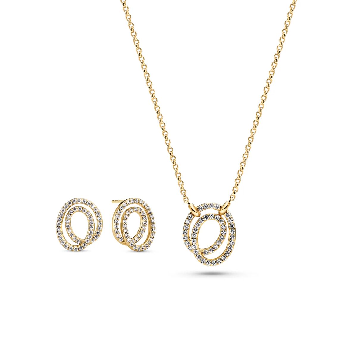 Schmuckset mit ineinandergreifenden Spiralen