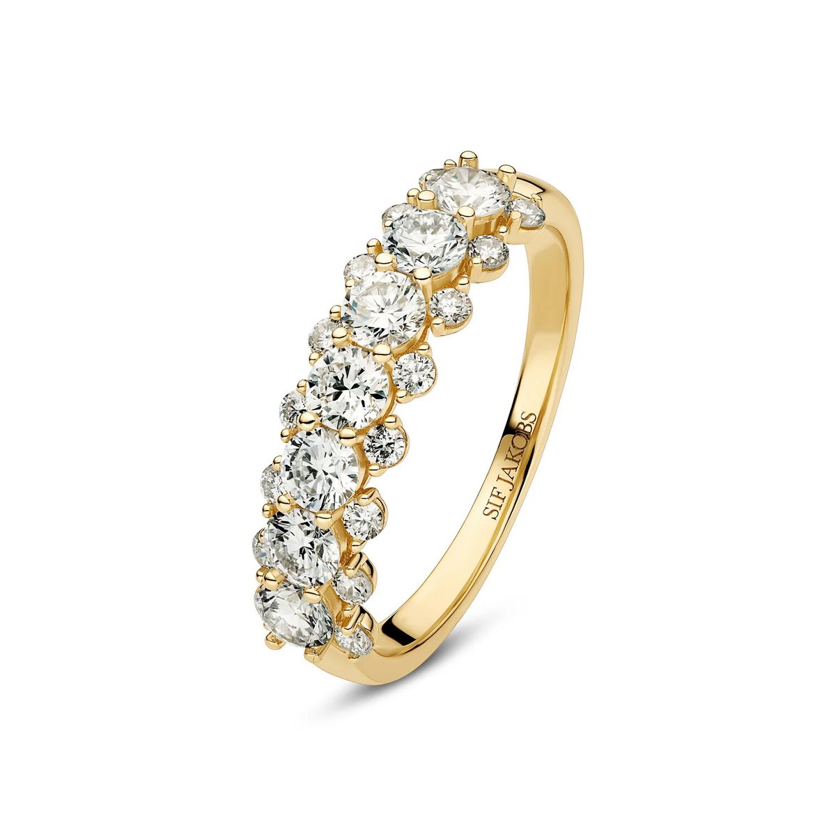 Eleganter Diamant Cluster Goldring