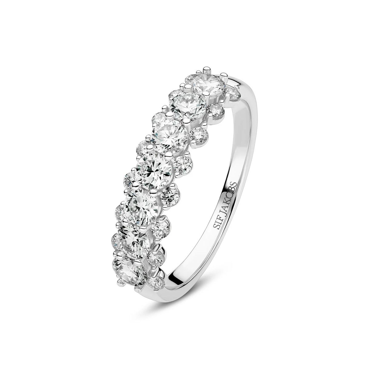 Eleganter Ring mit Labordiamanten-Cluster