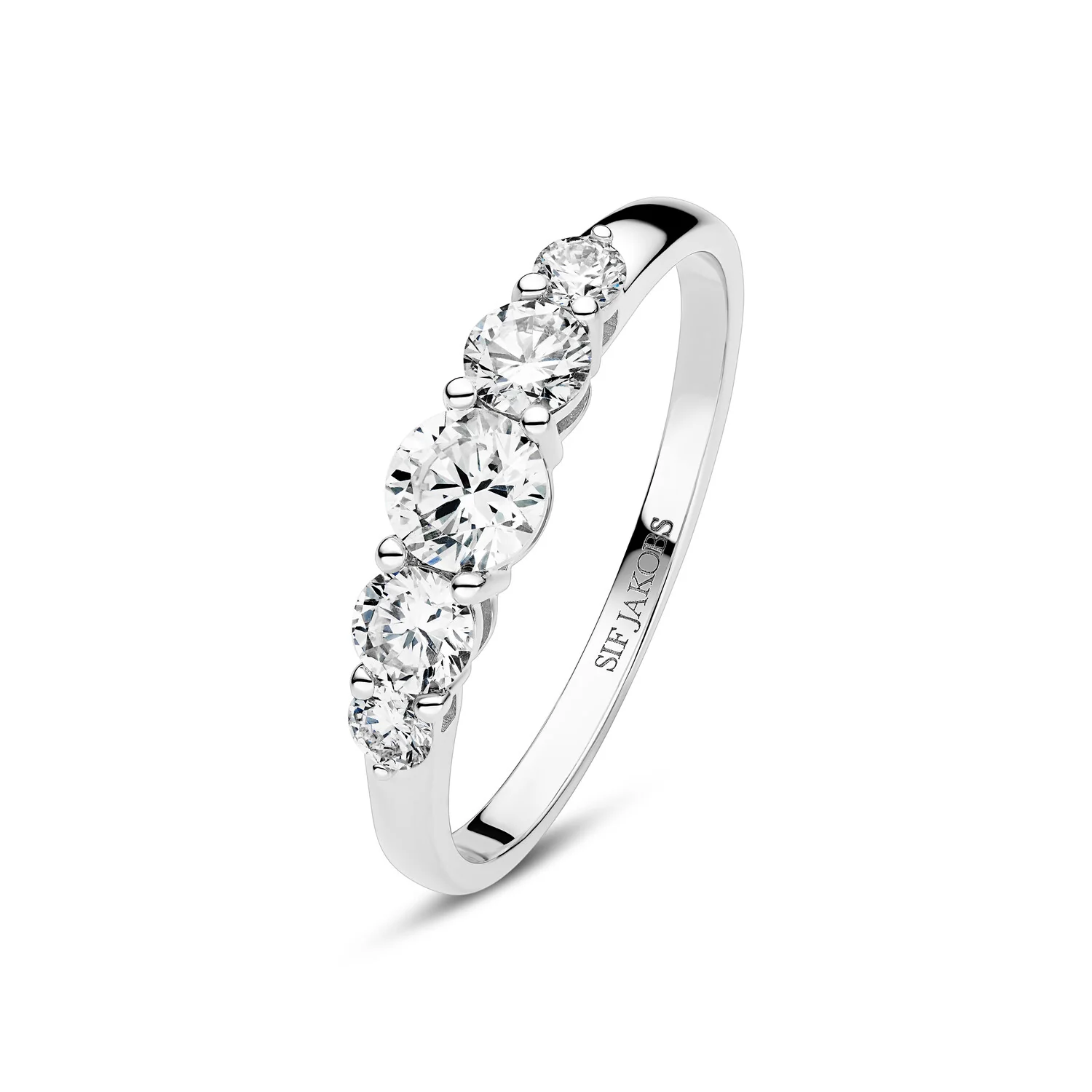 Abgestufter Fünf-Stein-Diamantring