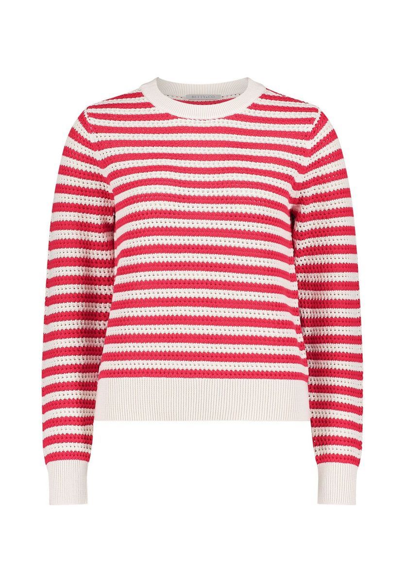 Gestreifter Strickpullover mit Struktur