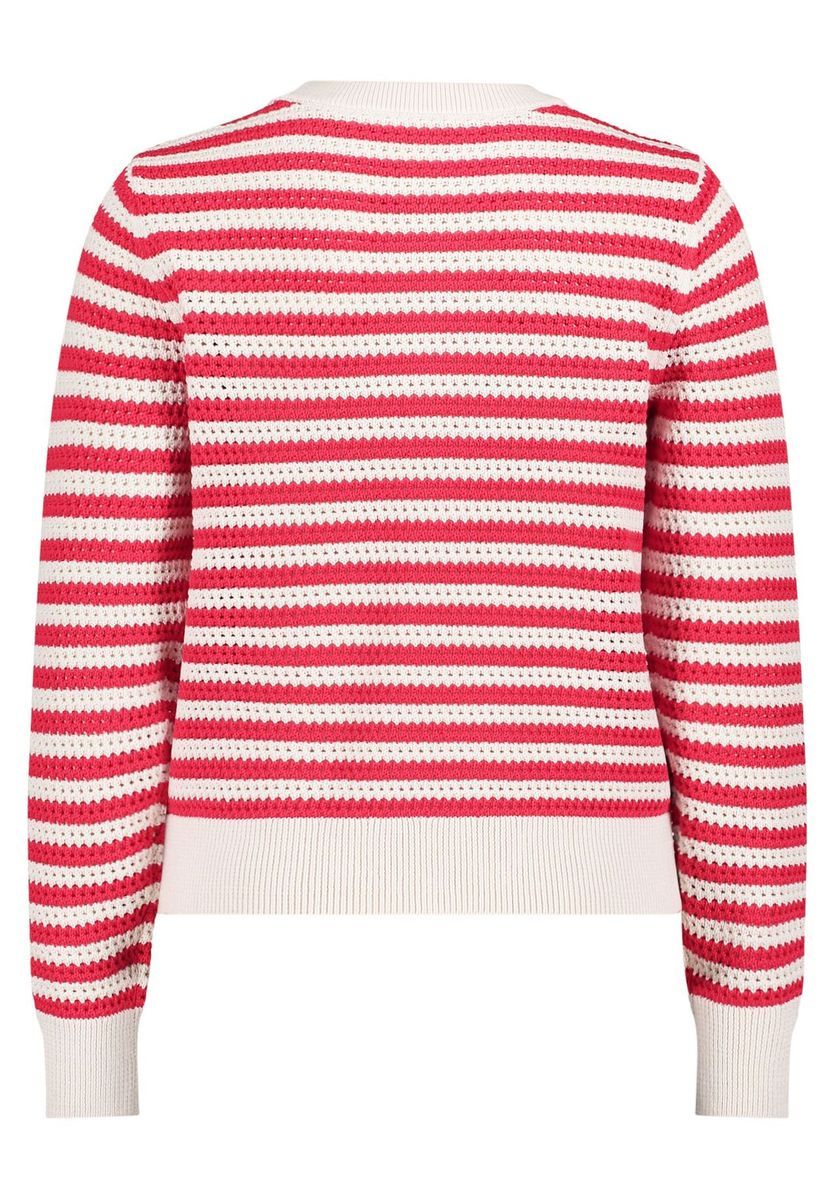 Gestreifter Strickpullover mit Struktur