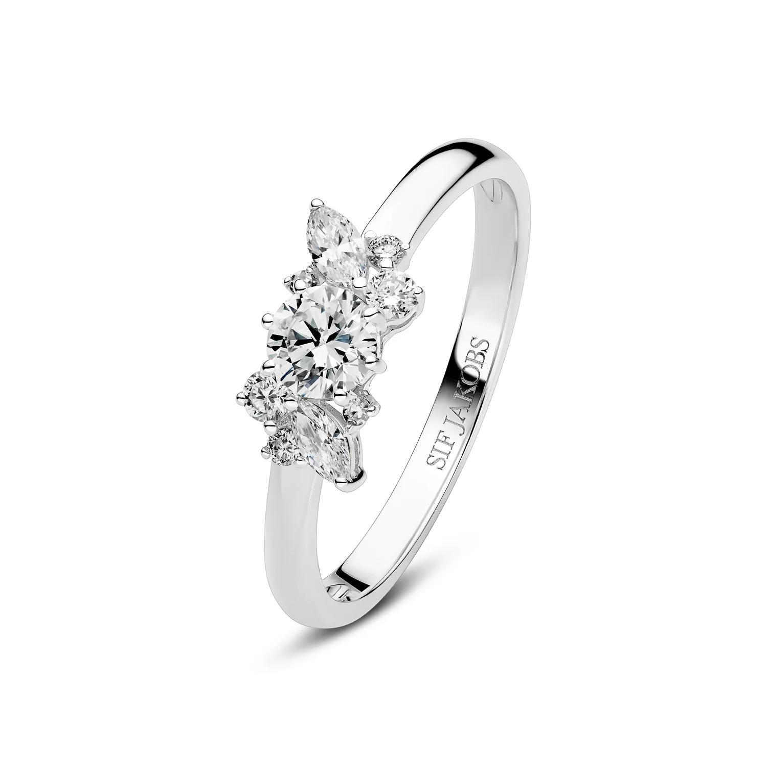 Eleganter Lab-Diamant Cluster Ring