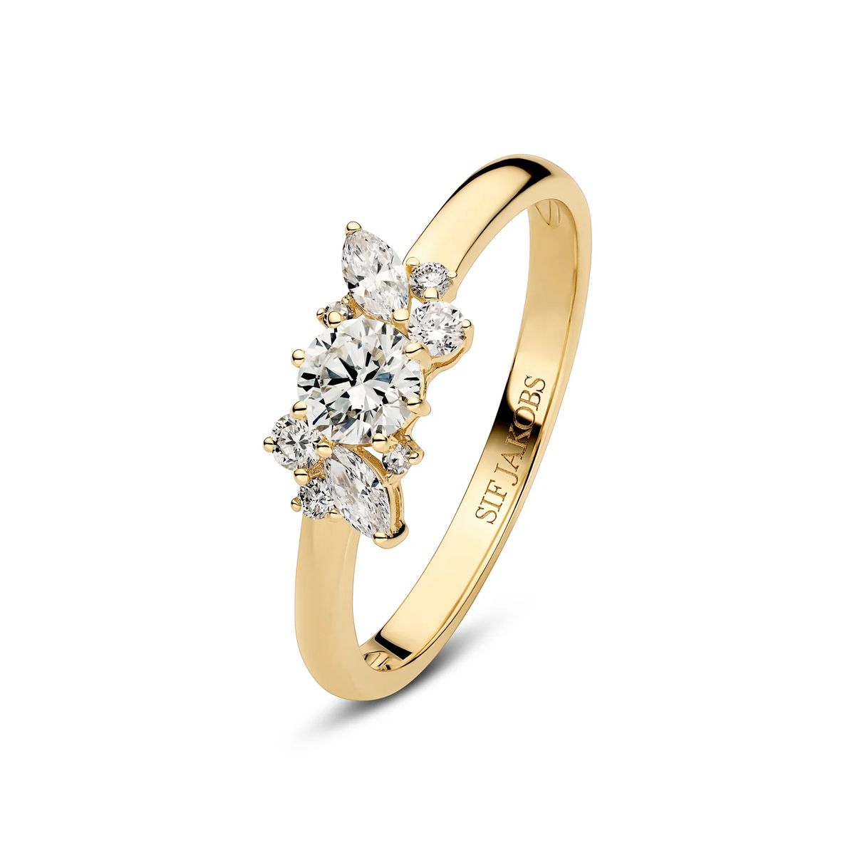 Lovere Diamant Cluster Goldring