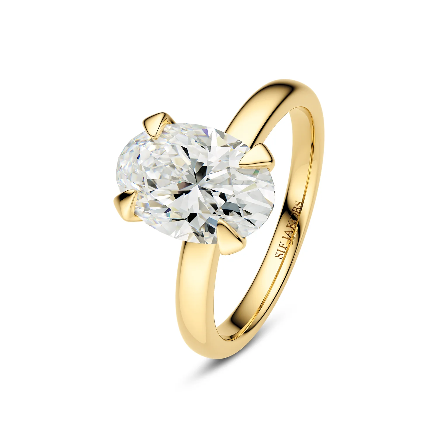 Eleganter Solitärring mit ovalem Diamanten