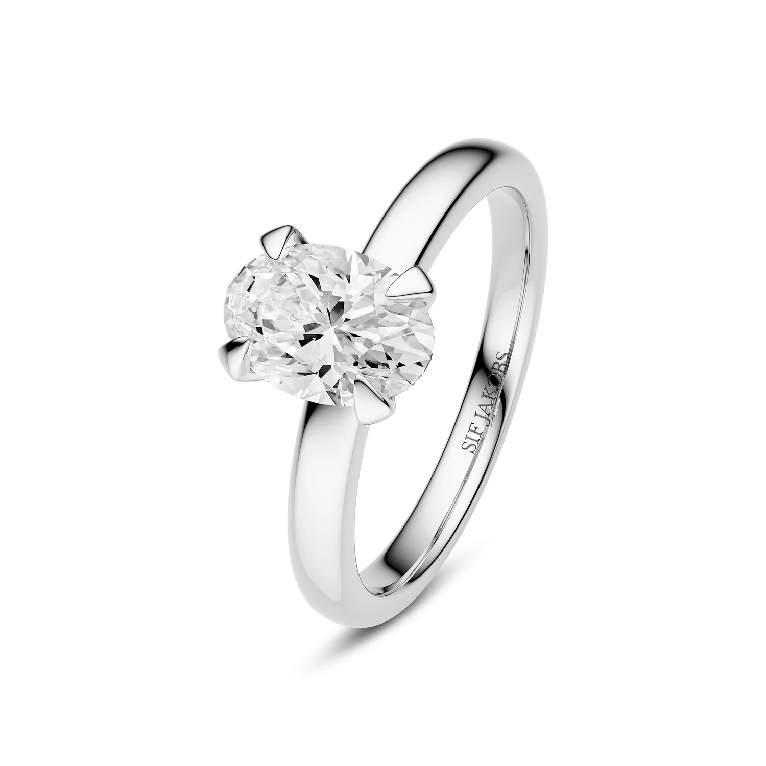 Oval geschliffener Solitär Diamant