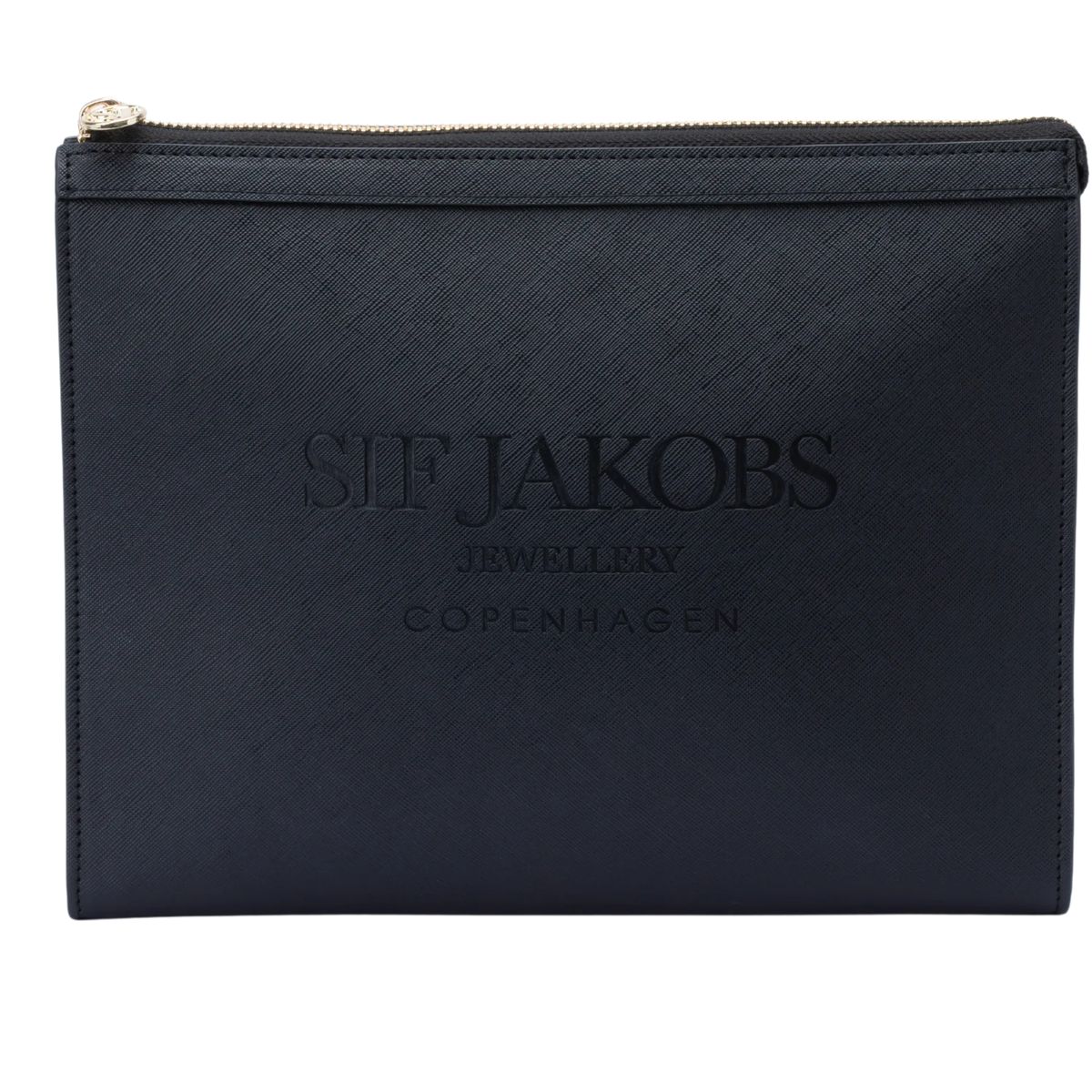 Strukturierte Saffiano-Leder-Pouch