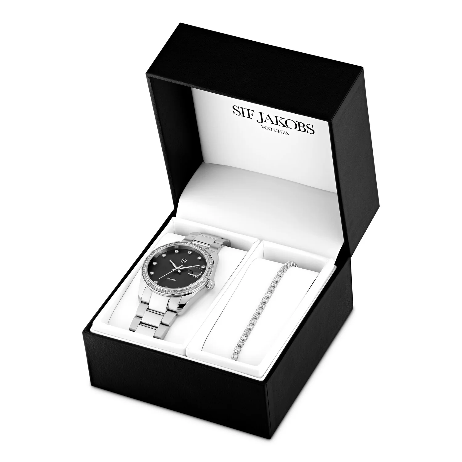 Elegantes Set aus Uhr und Tennisarmband