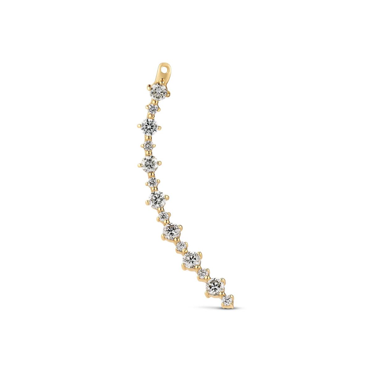 Gebogener Diamant-Ohrring-Charm mit Verlauf