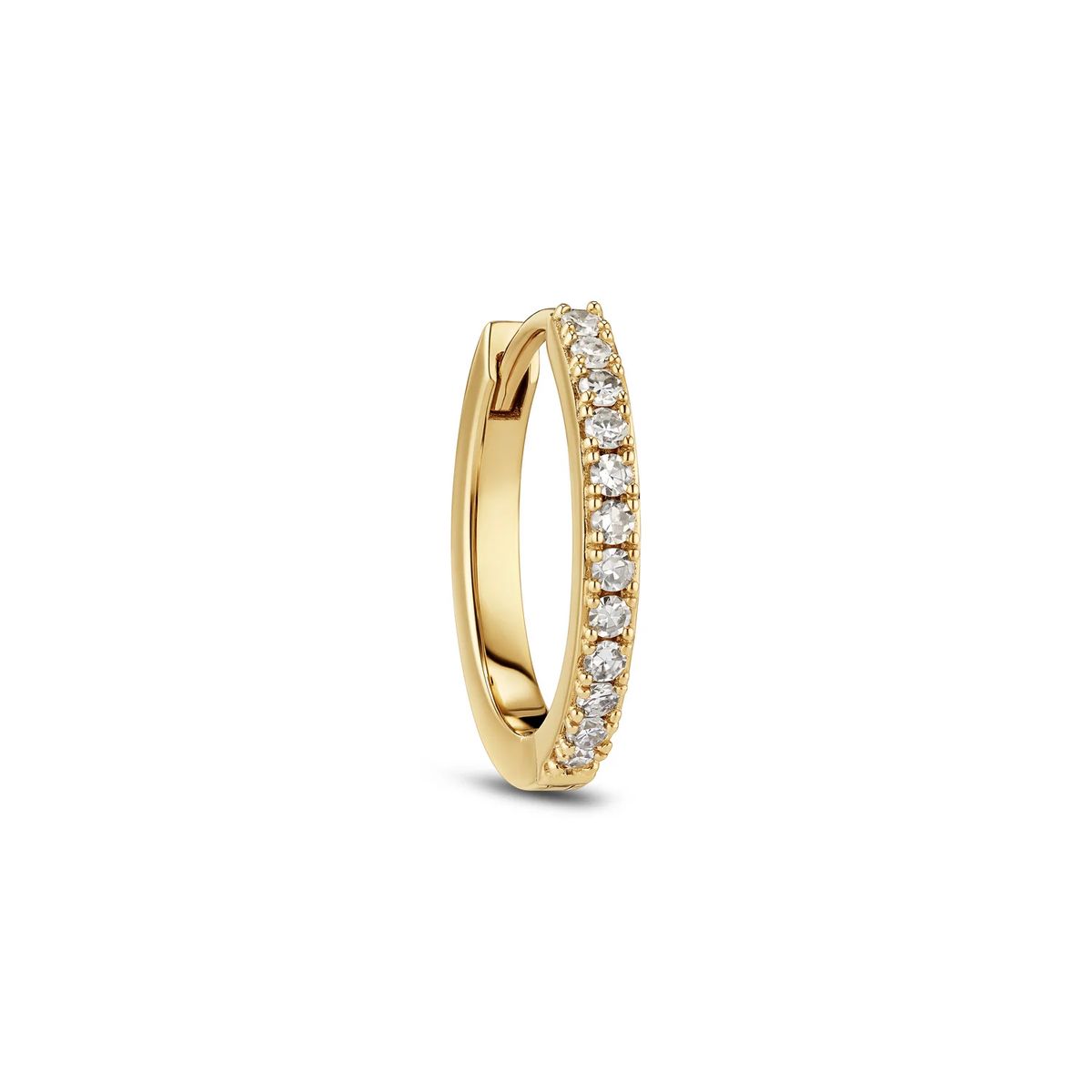 Diamantbesetzter 14k Gold Einzel-Huggie
