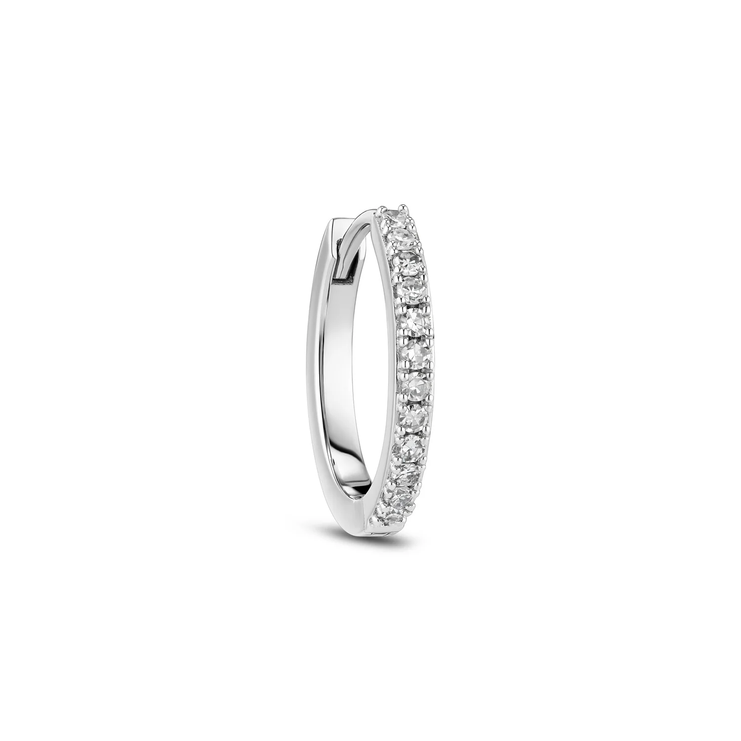 Einzelner Huggie-Ohrring mit Lab-Diamanten