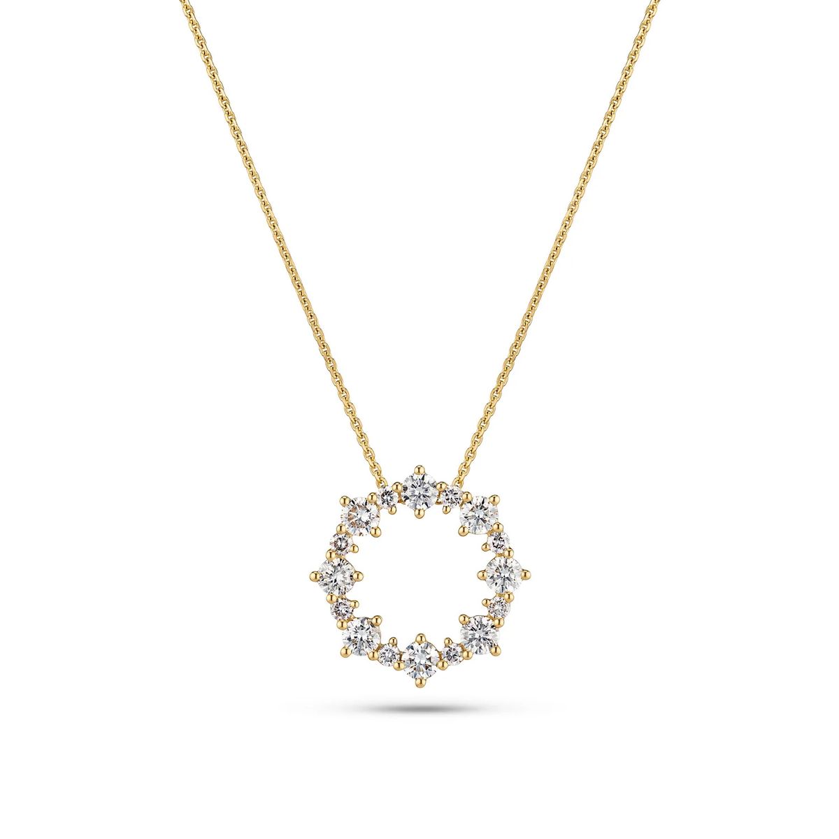Halskette mit offenem Diamantkreis