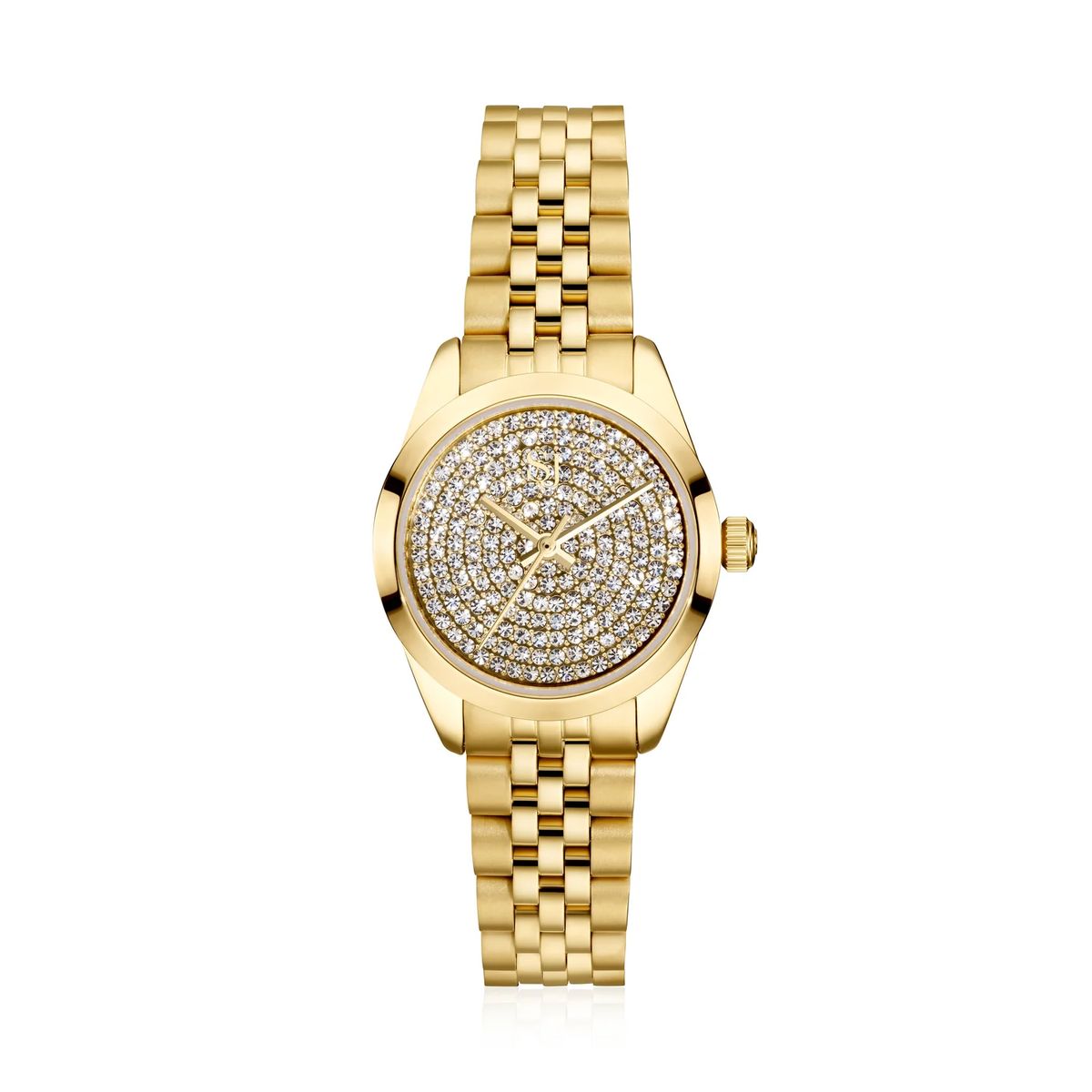 Armbanduhr mit Pavé-Zifferblatt und Gliederarmband