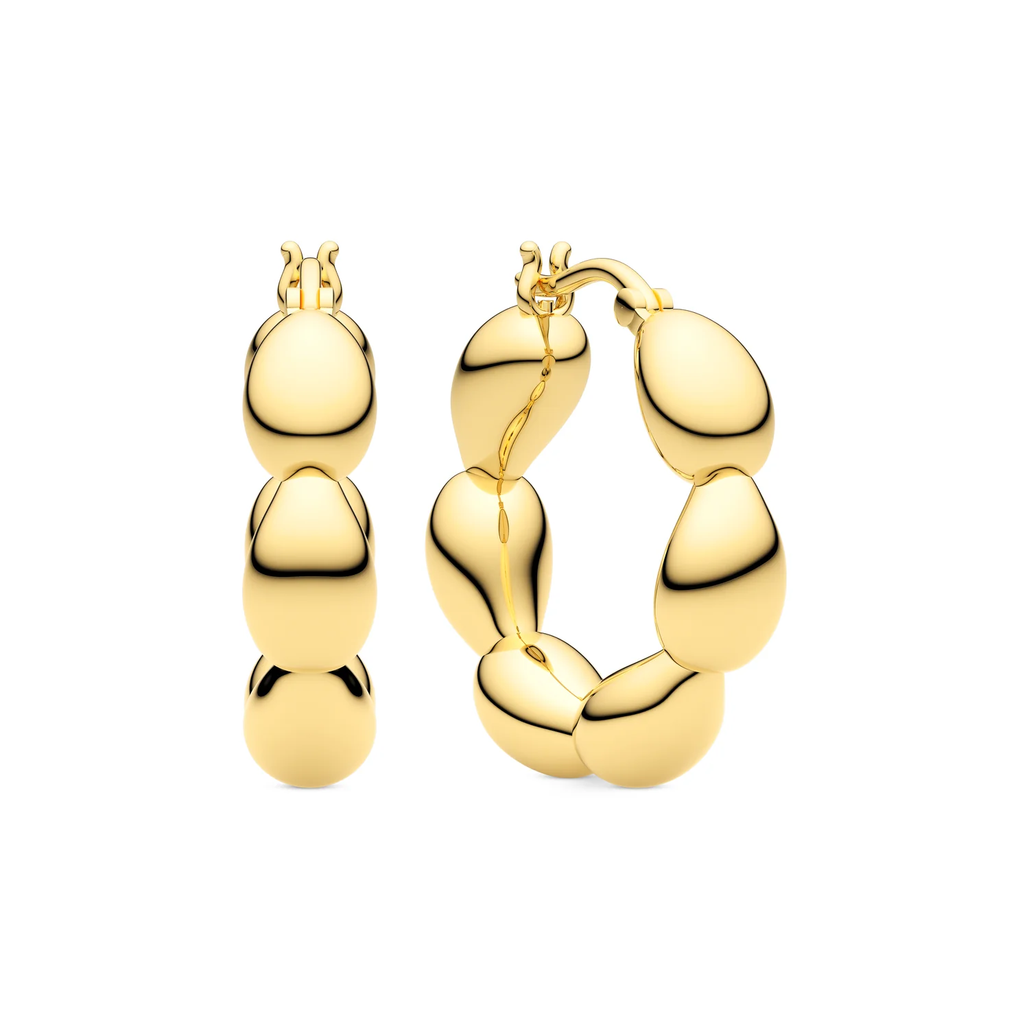 Skulpturale Goccia Creolen in Gold