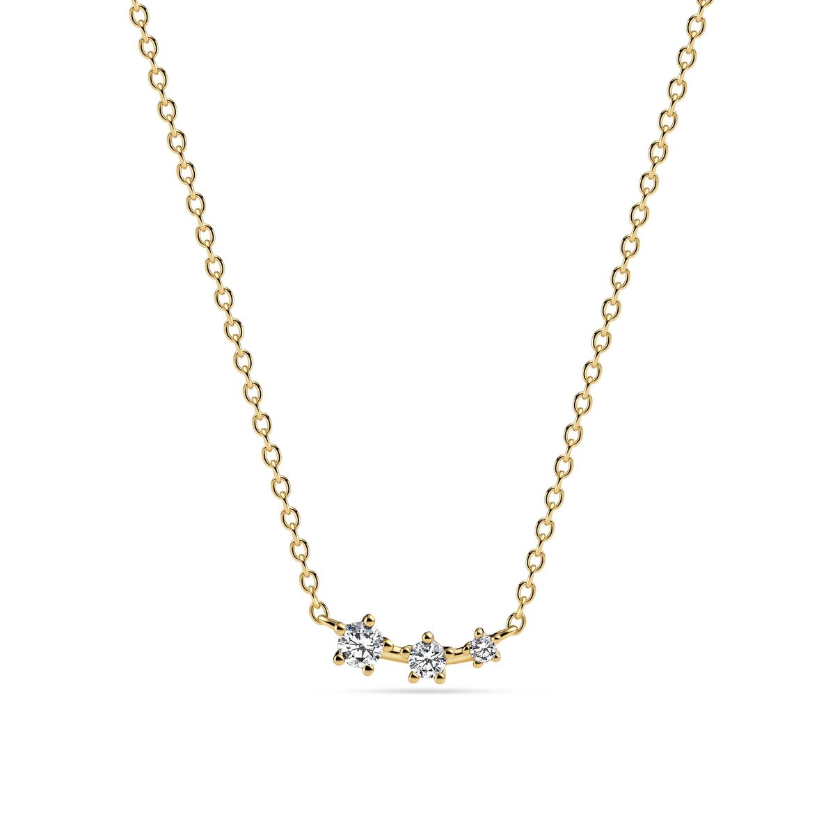 Elegante Halskette mit drei Steinen