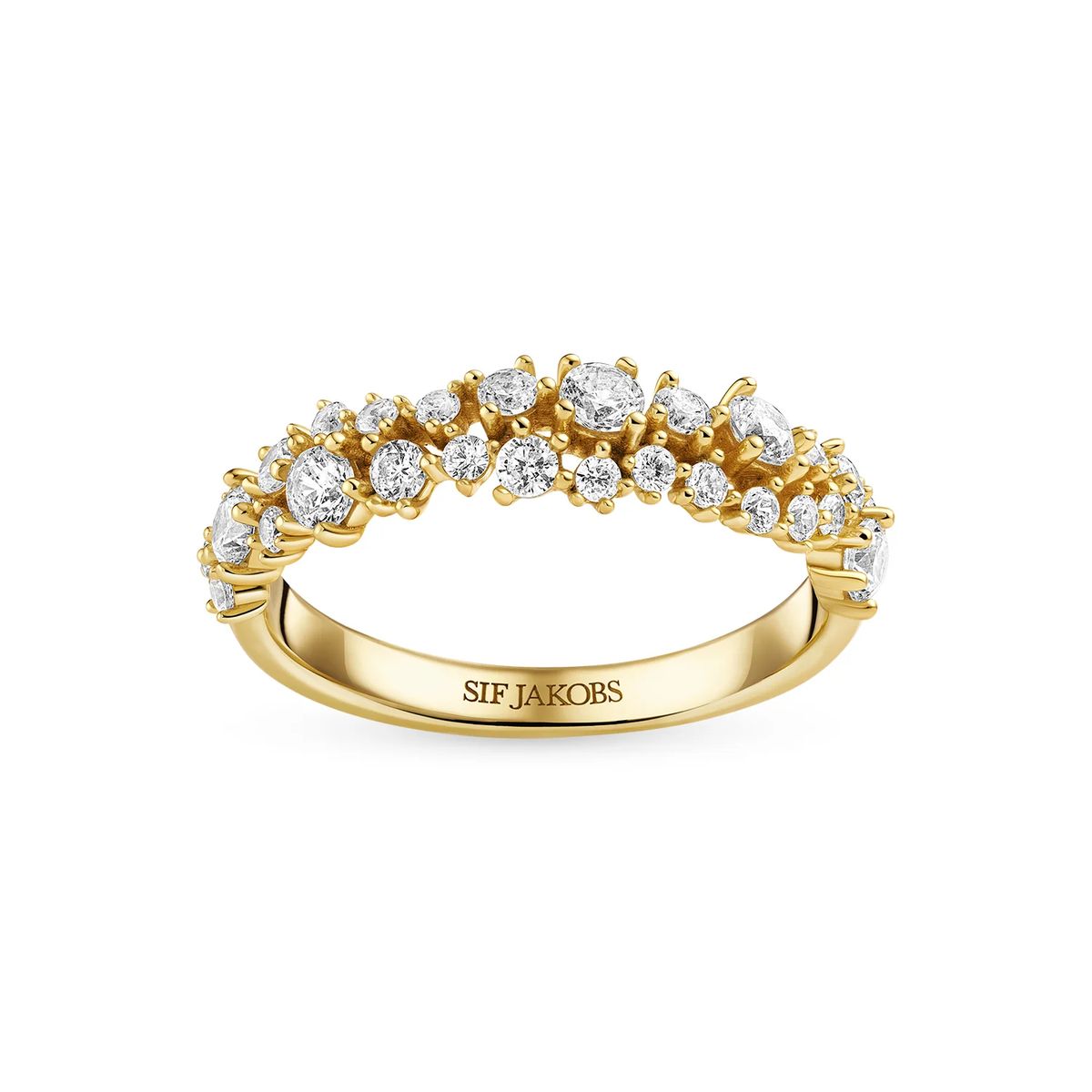 Goldener Ring mit Stein-Cluster