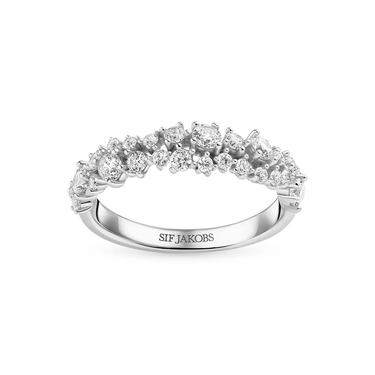 Funkelnder Ring mit Zirkonia-Cluster