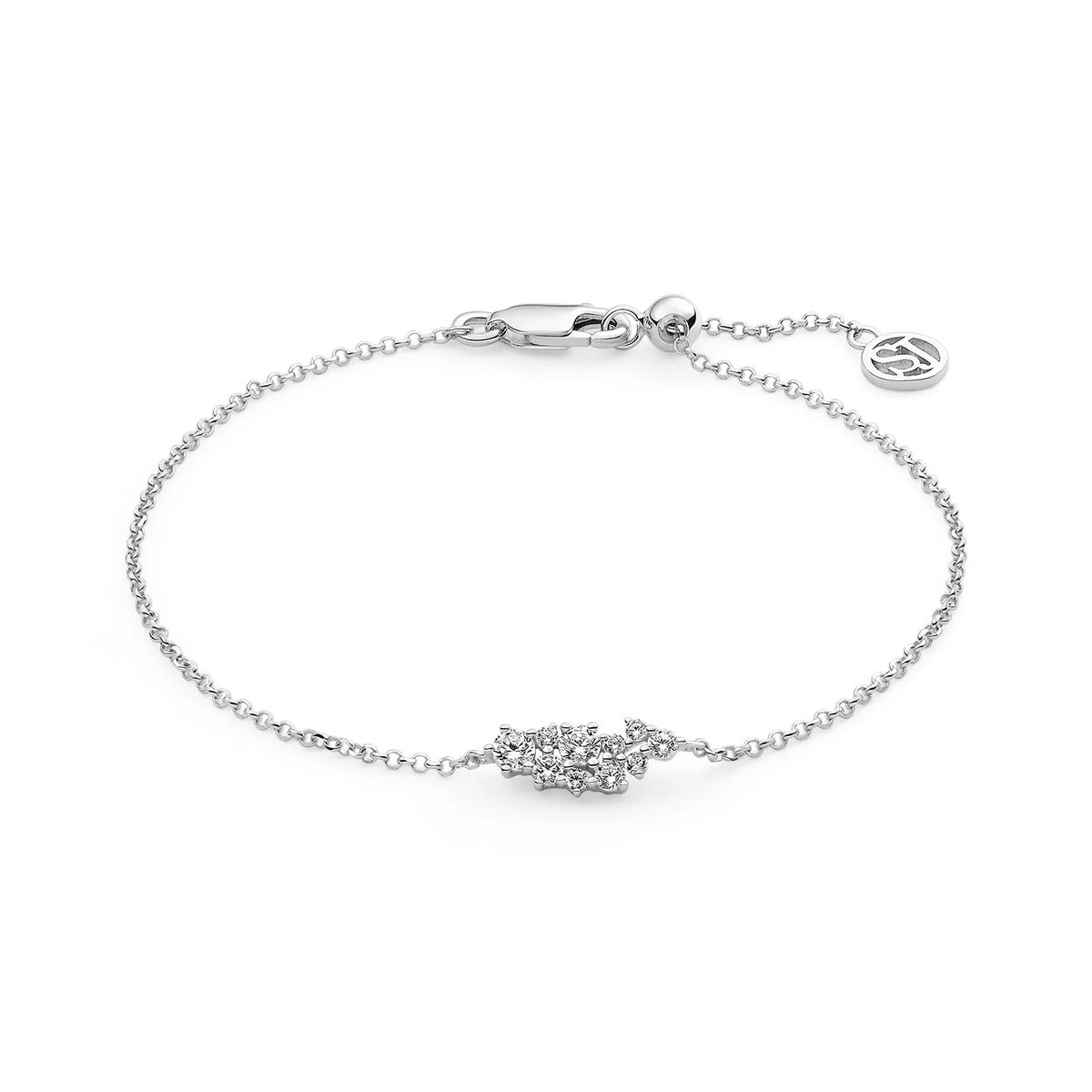 Elegantes Kettenarmband mit Kristallcluster