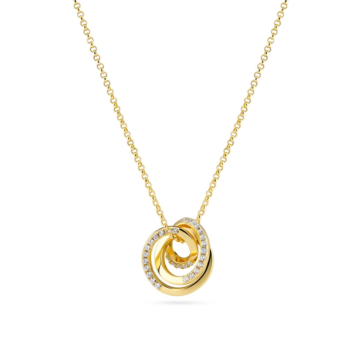 Halskette mit ineinandergreifenden Spiralringen