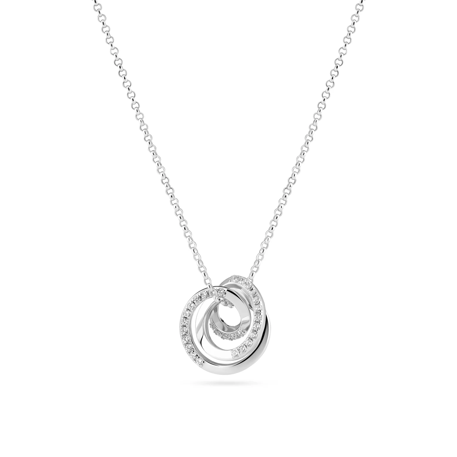 Halskette mit ineinandergreifenden Spiralringen