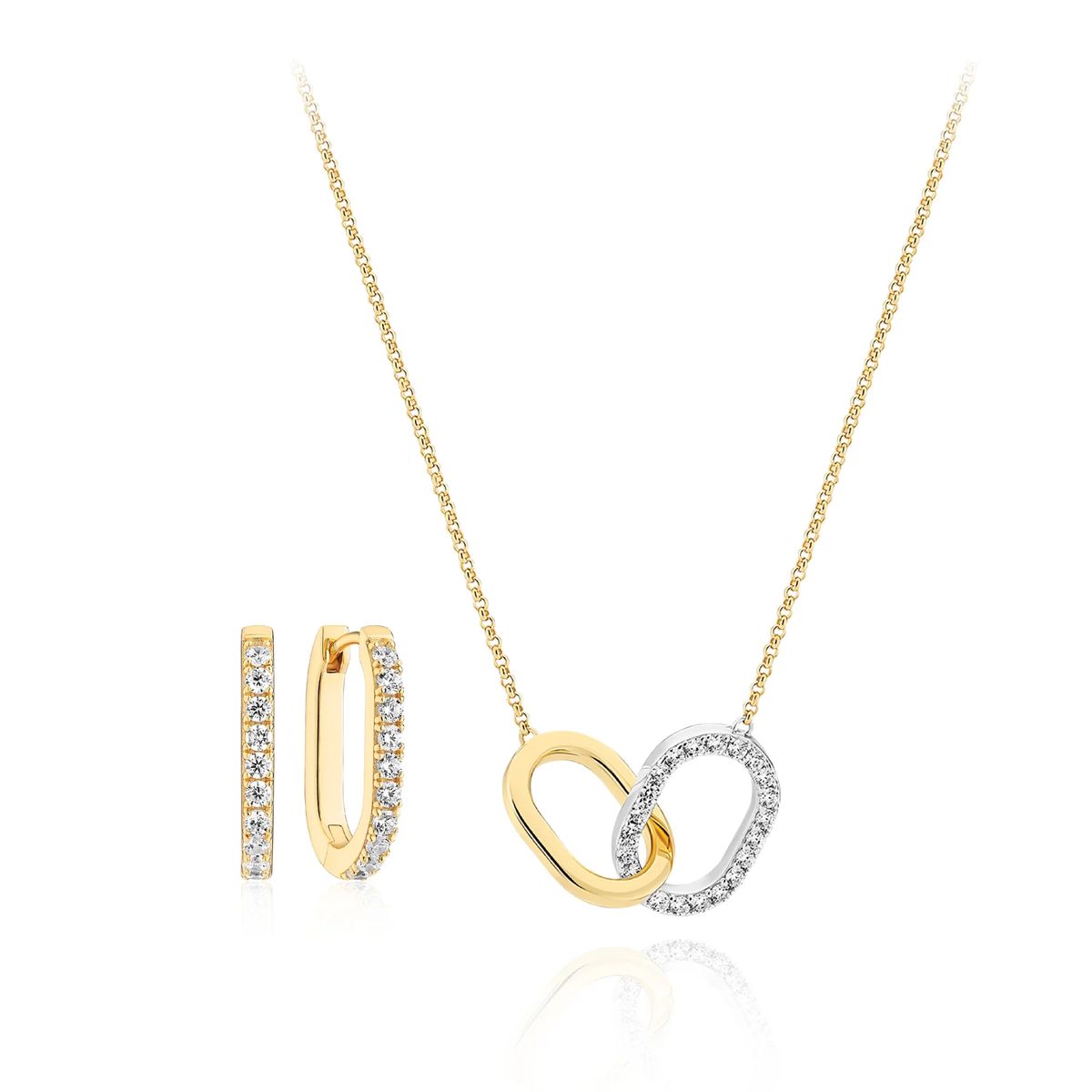 Schmuckset mit ineinandergreifenden Gliedern