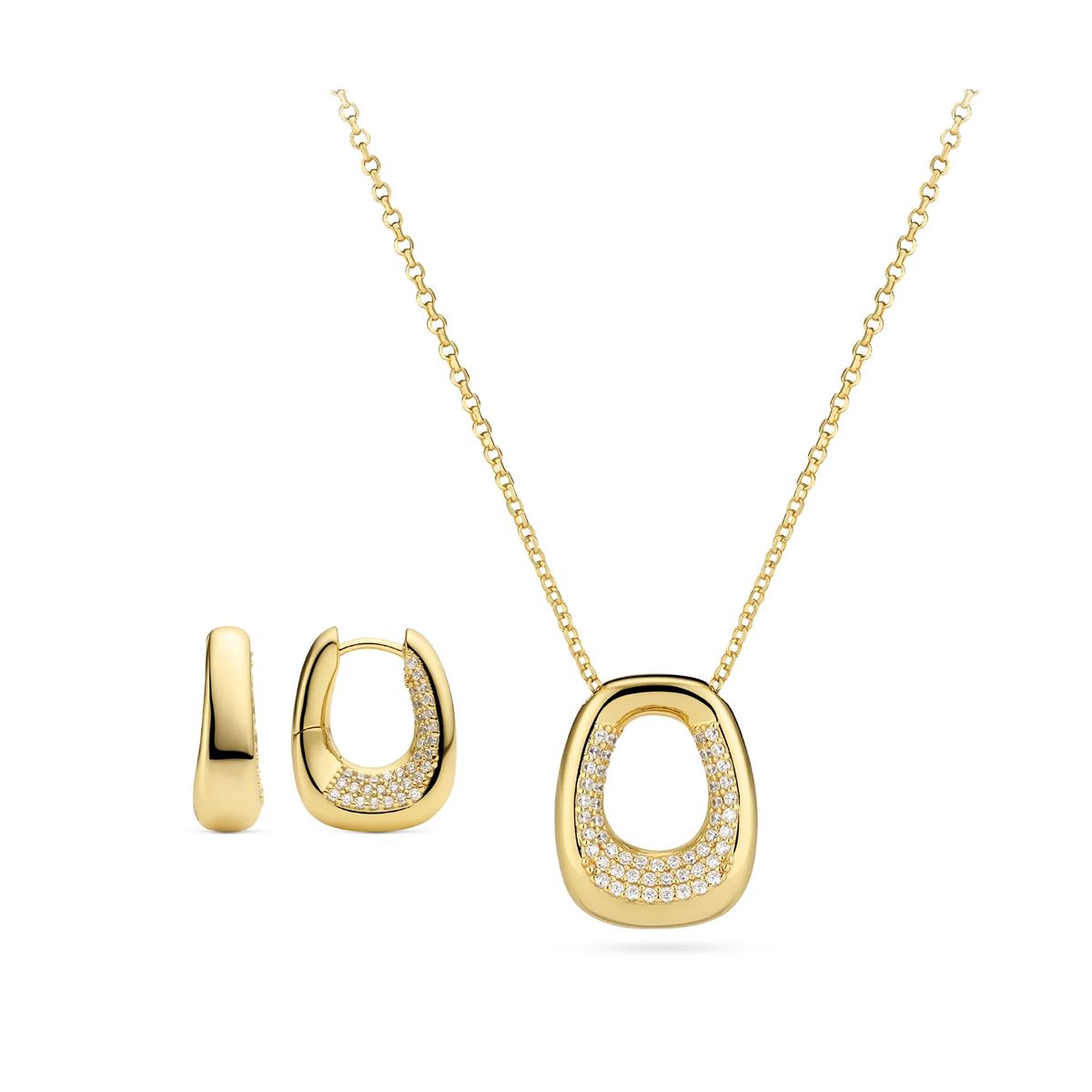 Kristallpavé Schmuckset in Ovalform
