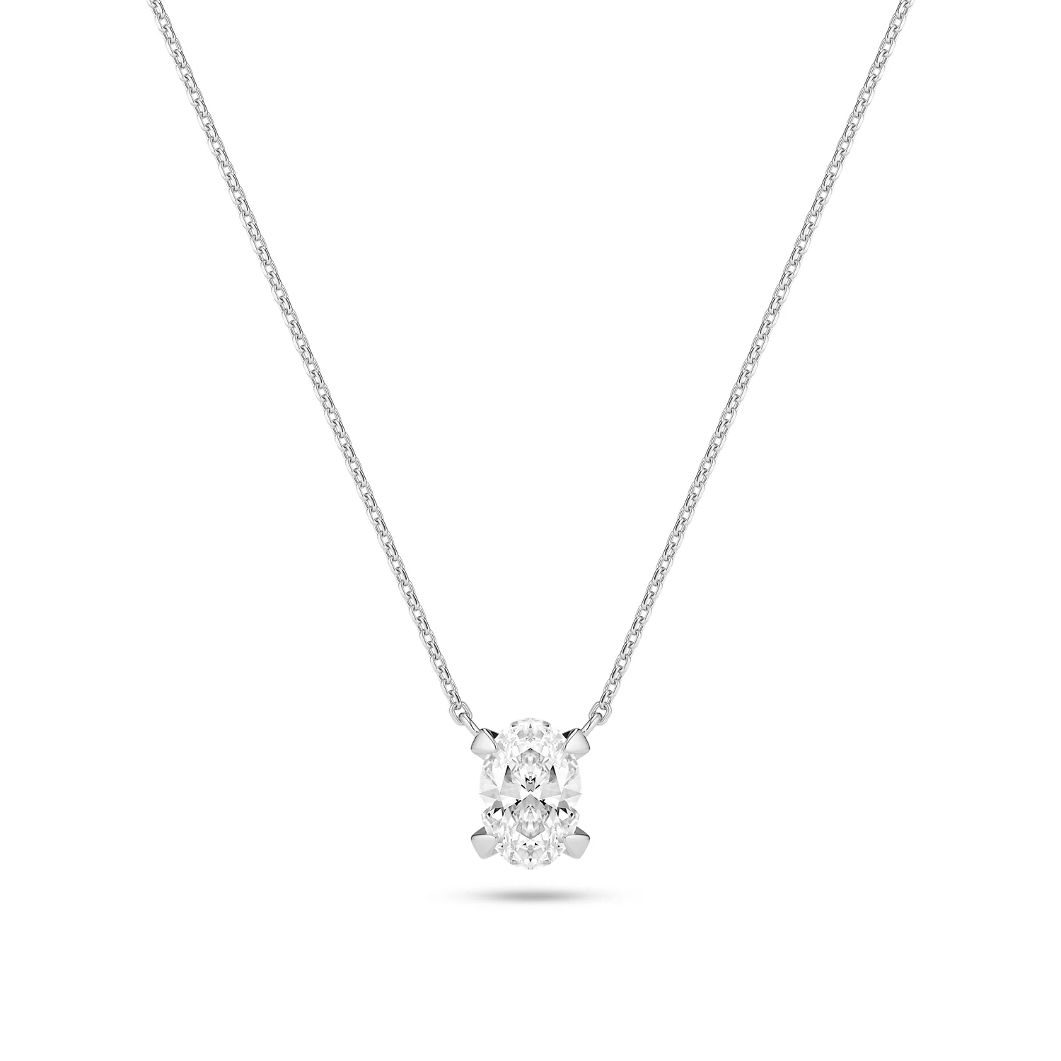 Grace Halskette mit ovalem Diamant-Solitär