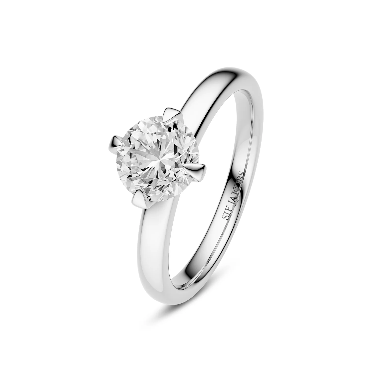 Eleganter runder Solitär Diamantring