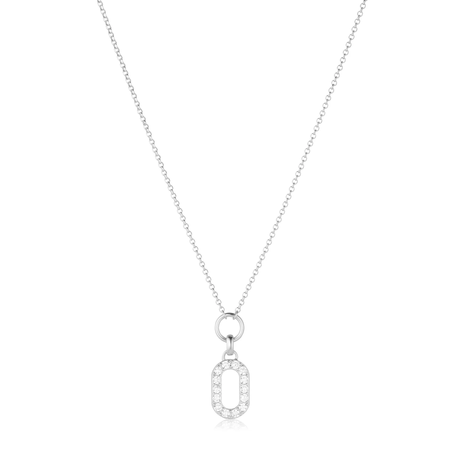 Elegante Halskette mit ovalem Pavé-Anhänger