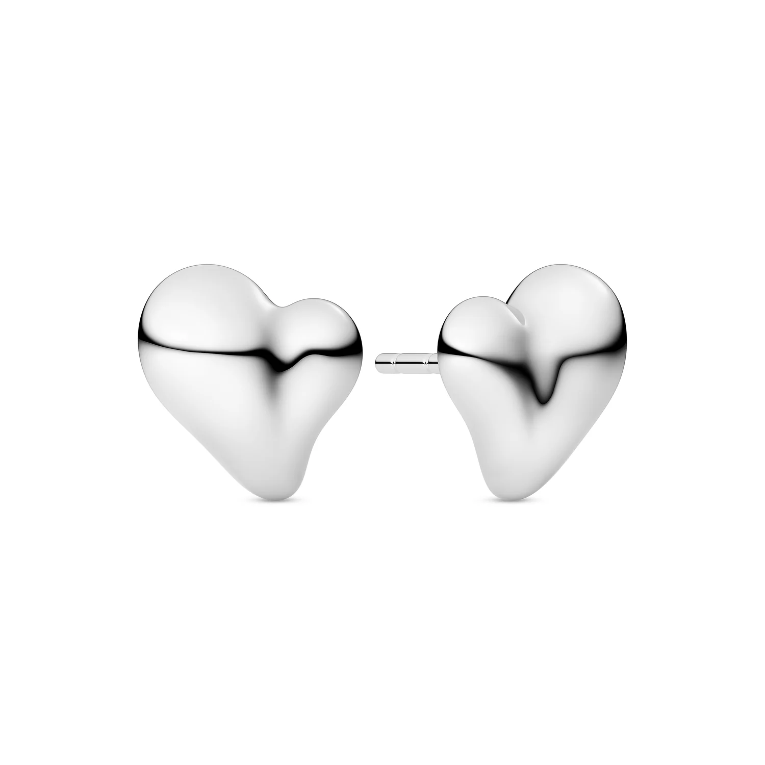 Herz-Ohrstecker im Puffed-Design
