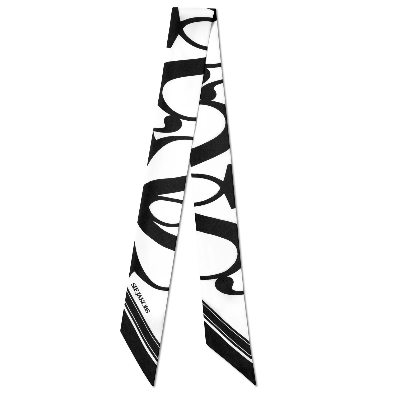 Eleganter Skinny-Seidenschal mit Monogramm