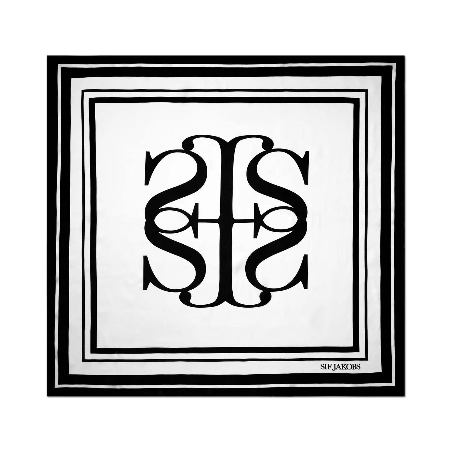 Quadratisches Seidentuch mit Monogramm-Print