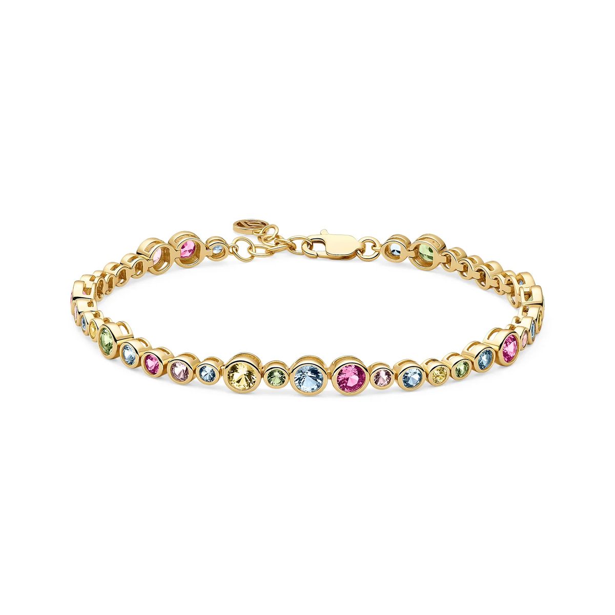 Goldenes Armband mit bunten Steinen
