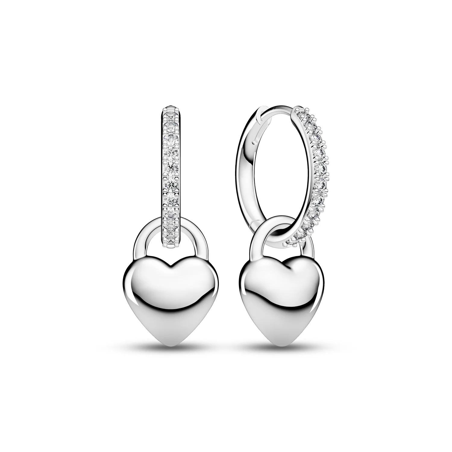 Herz-Charm Pavé-Creolen