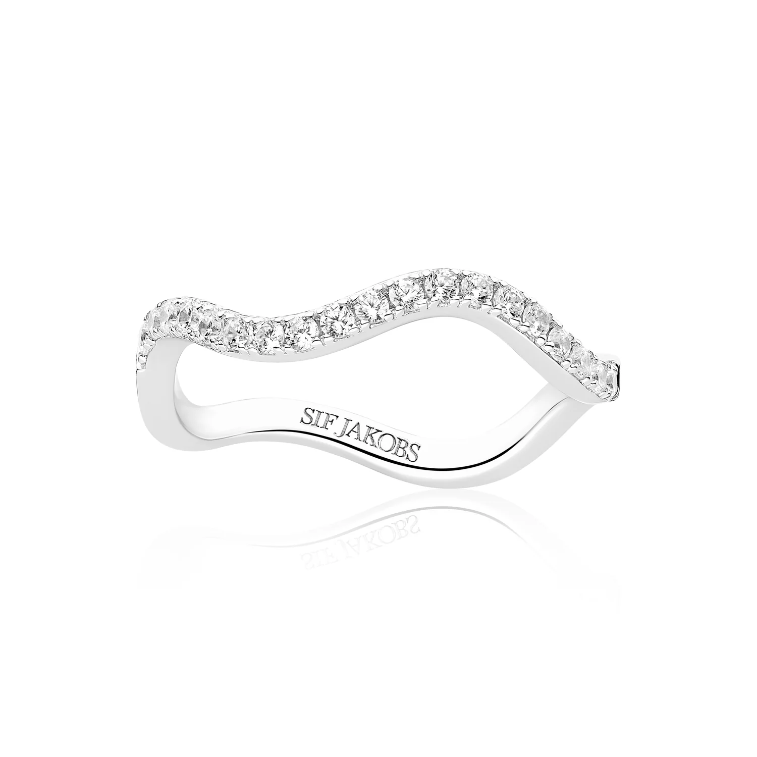 Eleganter funkelnder Wellen-Bandring