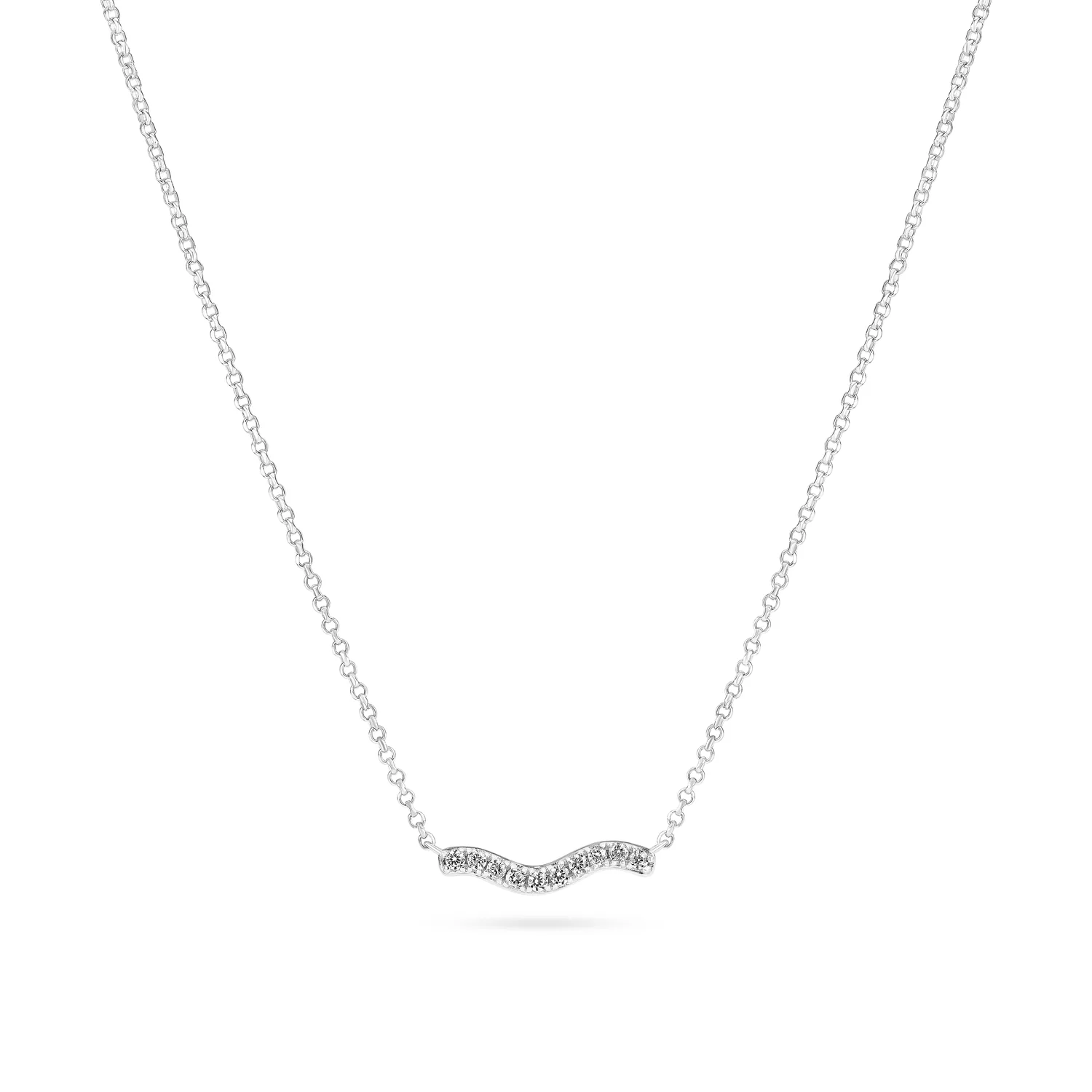 Ellera Waves Pavé-Stab-Halskette