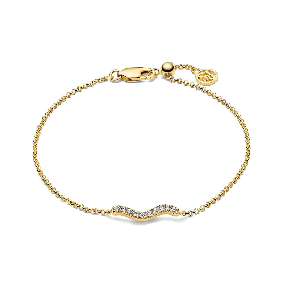 Welliges Armband mit Pavé-Besatz