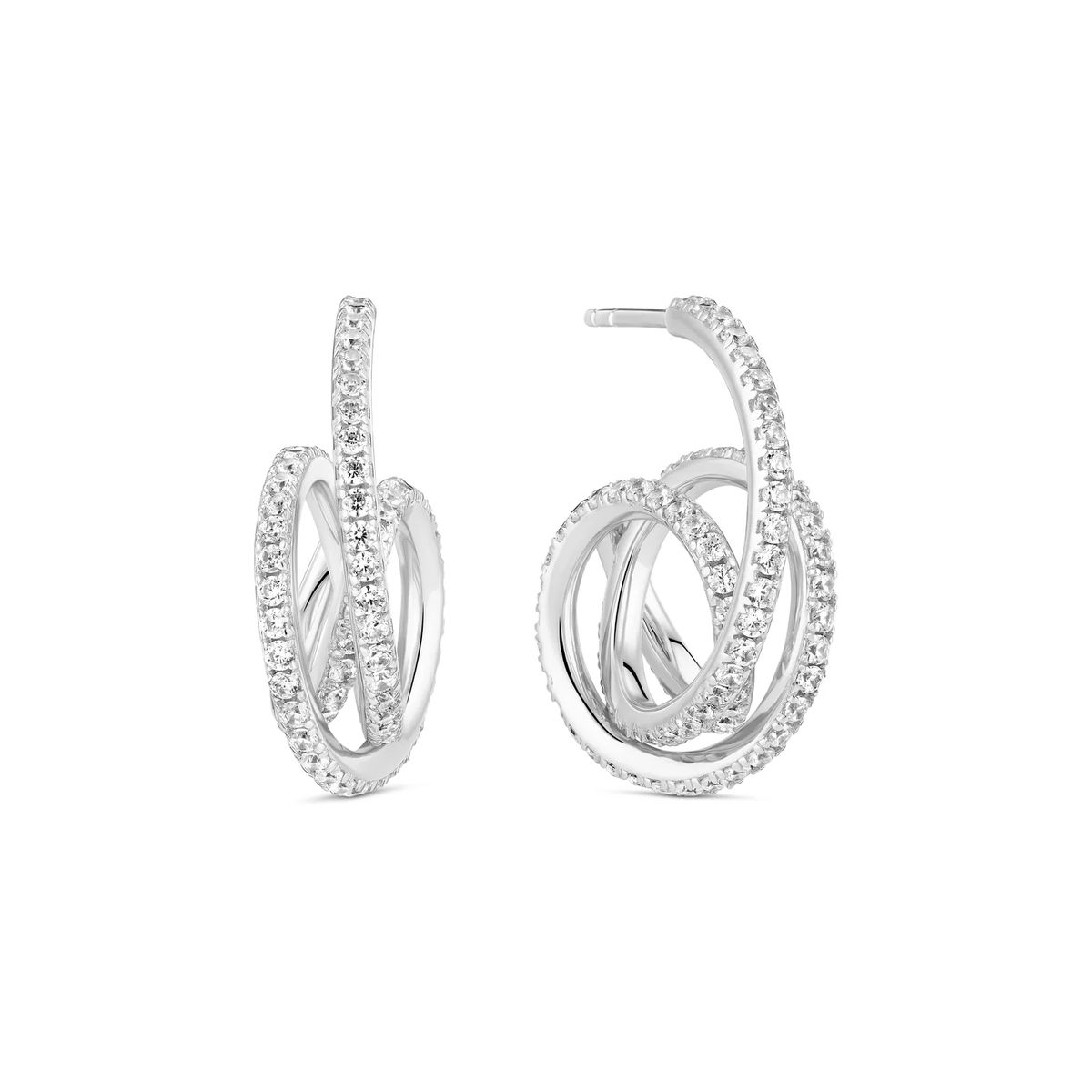 Glitzernde Spiral-Creolen mit Pavé-Besatz