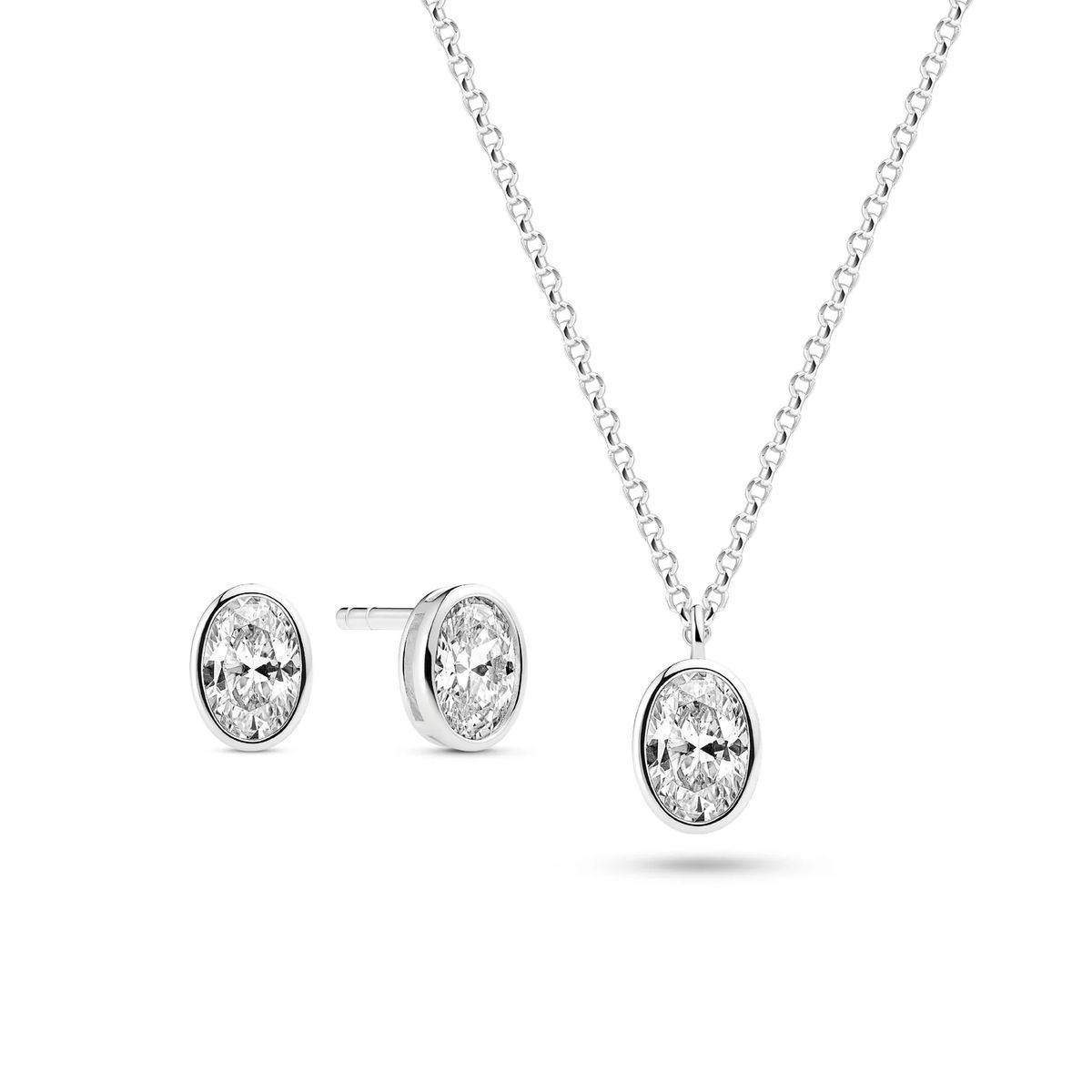 Ovales Kristall-Schmuckset