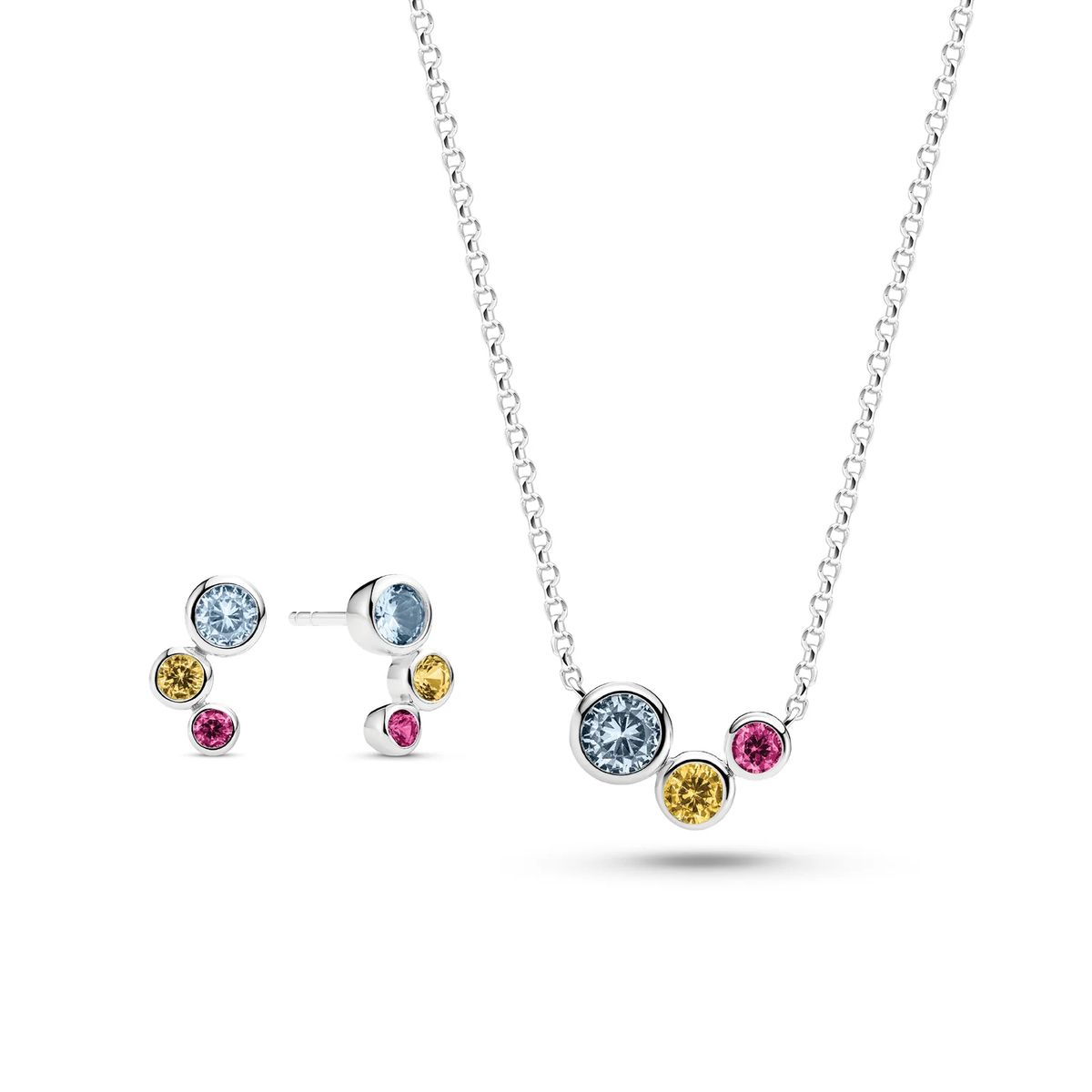 Funkelndes Schmuckset mit bunten Steinen