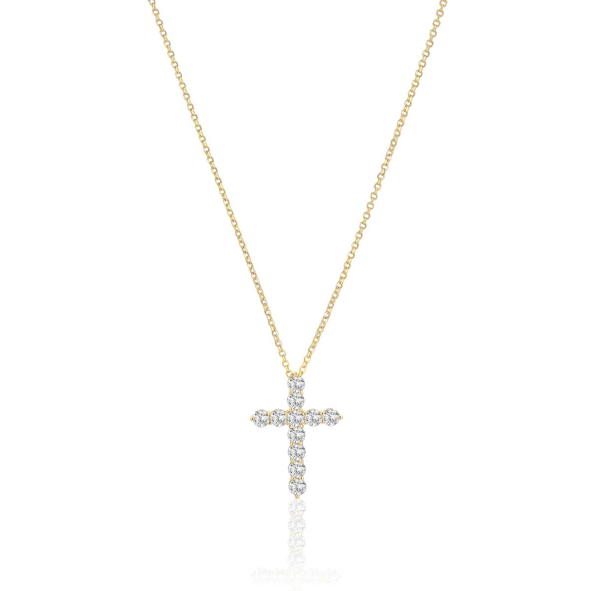 Elegante Halskette mit Zirkonia-Kreuz