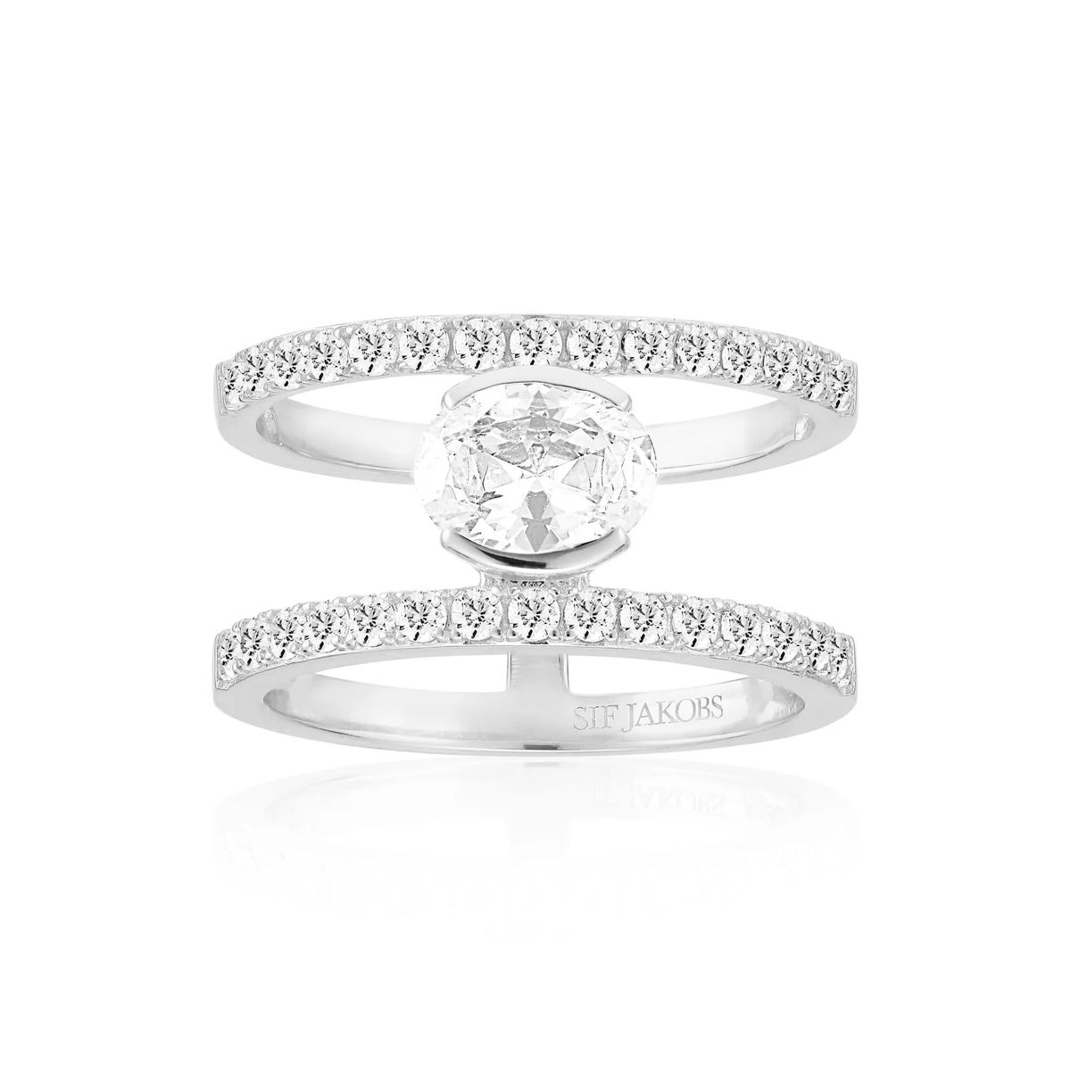 Ring mit drei Bändern und Zirkonia