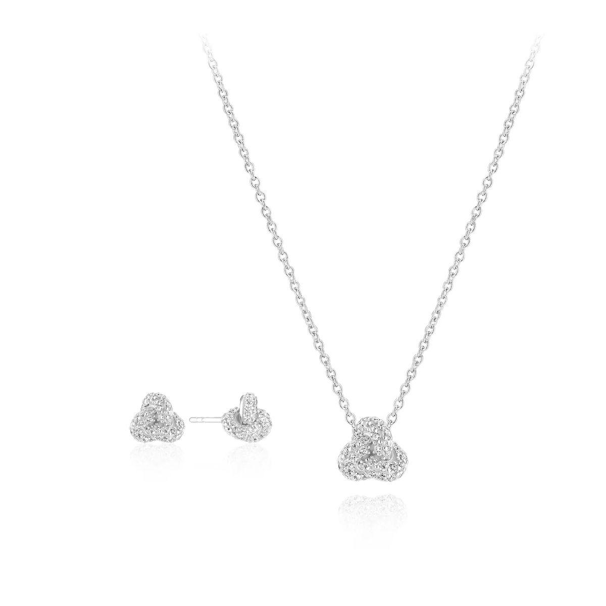 Zierliches Knotendesign Pavé Schmuckset