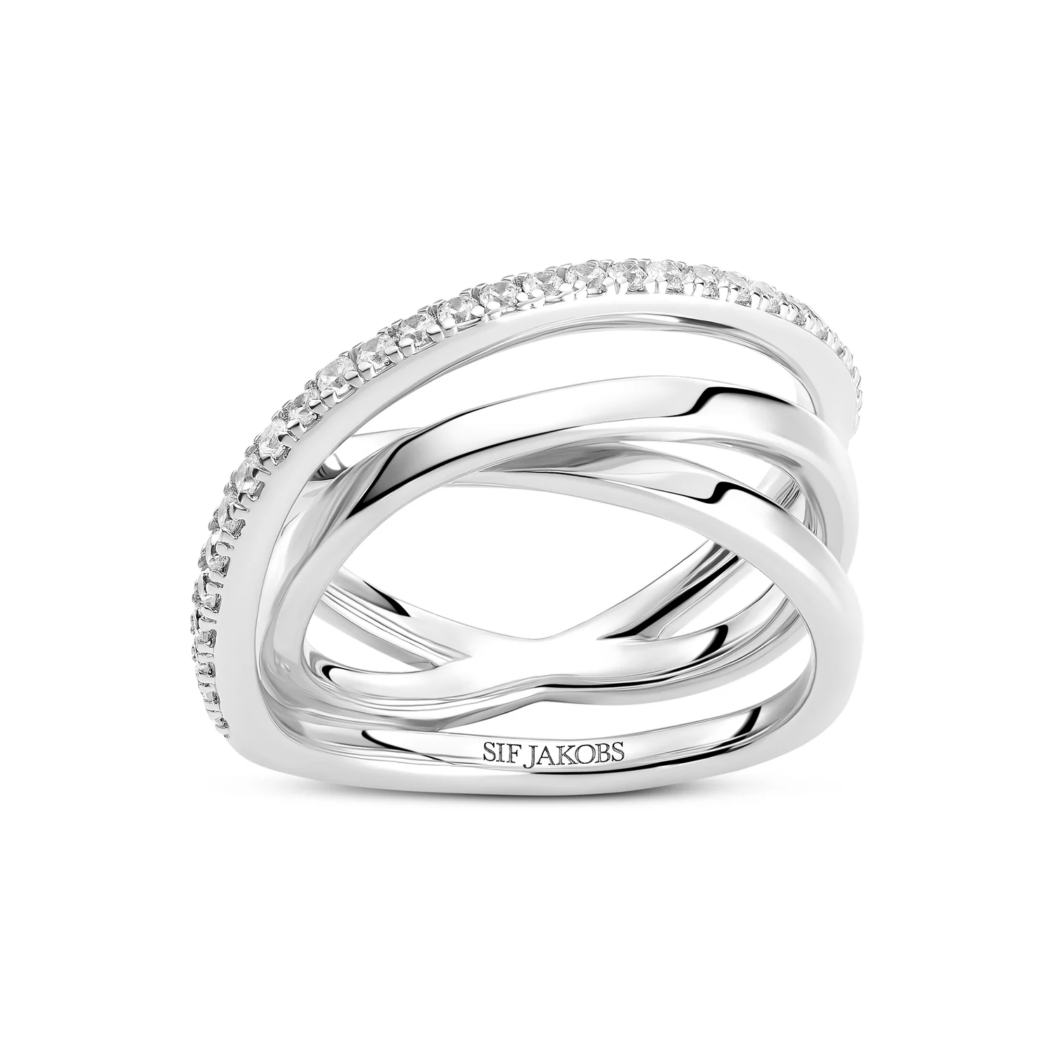 Mehrreihiger Spiralring mit Besatz