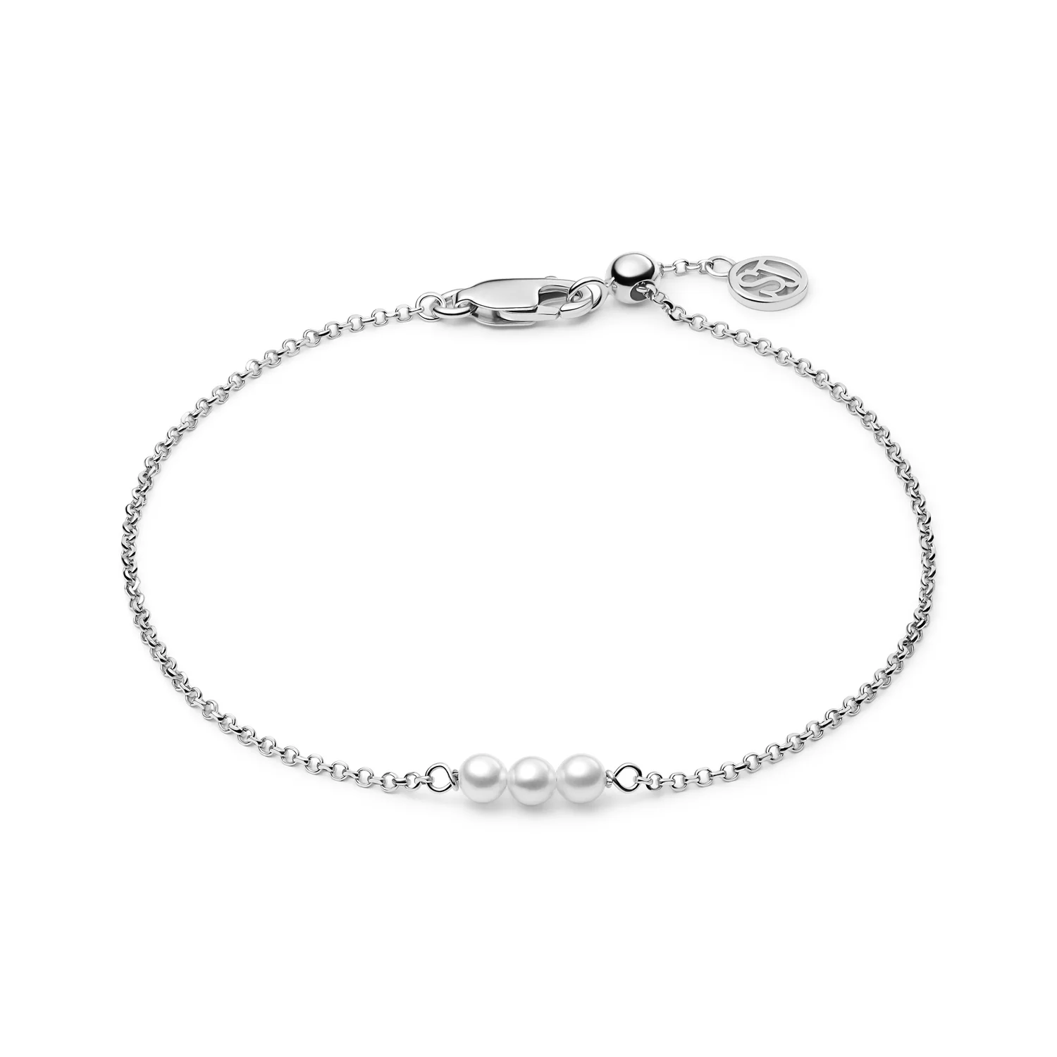 Zartes Armband mit drei Perlen