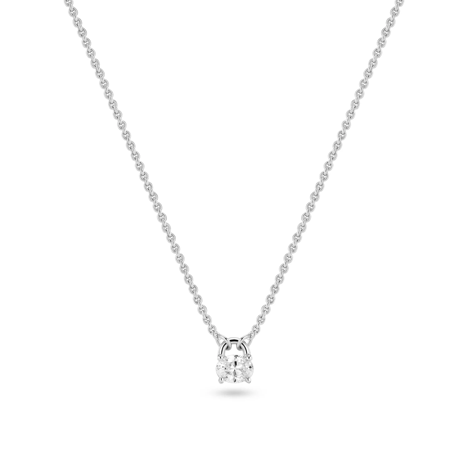 Minimalistische Kette mit ovalem Solitär