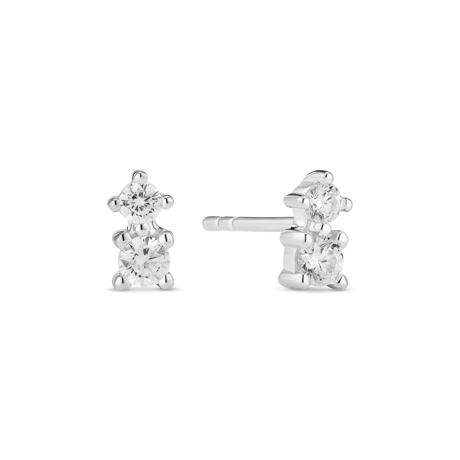 Elegante Doppelte Steinstecker Ohrringe