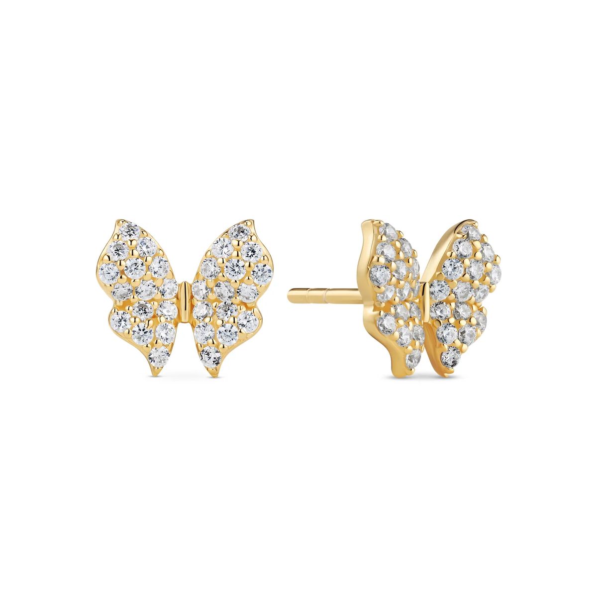 Funkelnde Schmetterling-Pavé-Ohrstecker